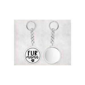 Fur Mama  -  ROUND BUTTON KEY CHAIN